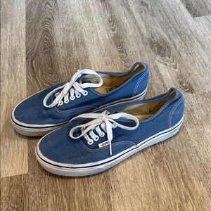 Vans Blue Canvas Low-Top Lace-Up Sneakers with White Accents